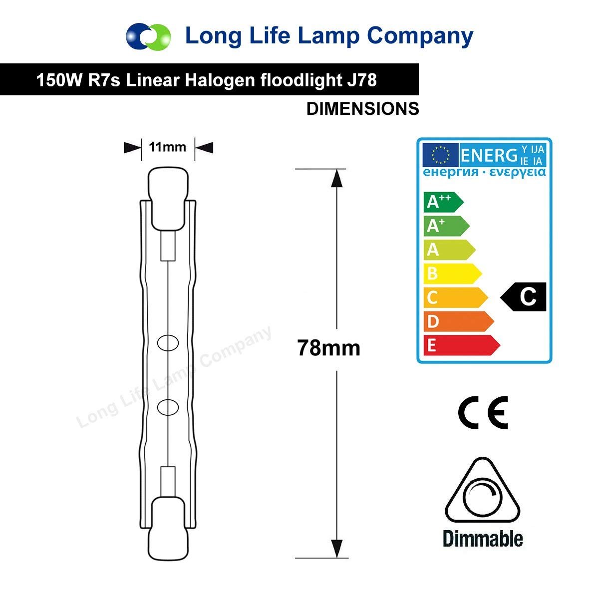ECO Energy Saving R7s J78 120w=150w Halogen tube linear - Energy Light Bulbs - Free delivery on all orders