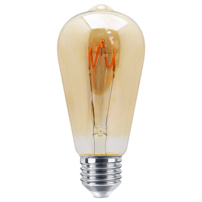 Edison Classics 2w Vintage LED Filament Bulb Teardrop Spiral ST58 Smoke Gold Glass E27 Edison Screw - Energy Light Bulbs - Free delivery on all orders