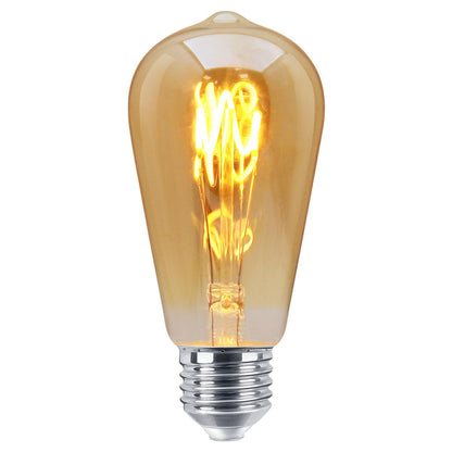 Edison Classics 2w Vintage LED Filament Bulb Teardrop Spiral ST58 Smoke Gold Glass E27 Edison Screw - Energy Light Bulbs - Free delivery on all orders