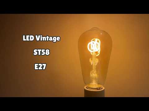 Edison Classics 2w Vintage LED Filament Bulb Teardrop Spiral ST58 Smoke Gold Glass E27 Edison Screw - Energy Light Bulbs - Free delivery on all orders