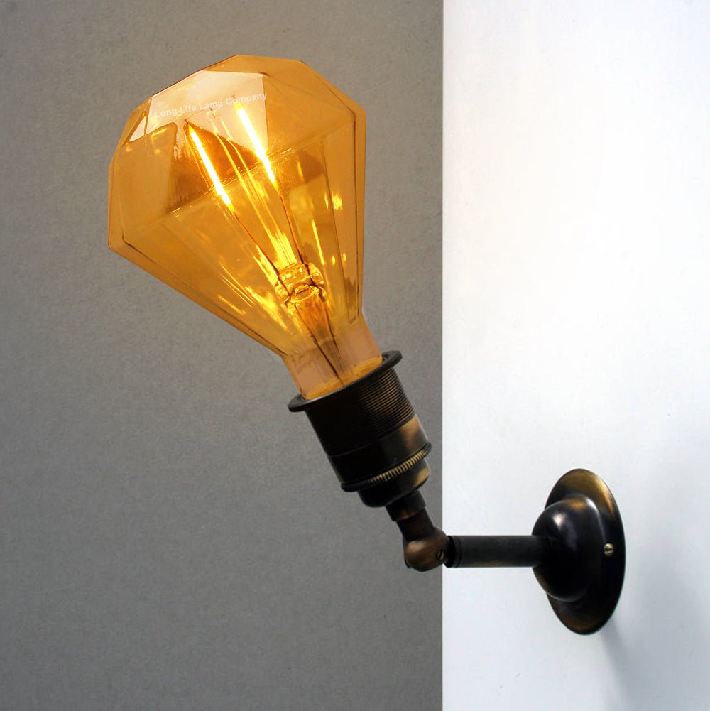 Elegant Vintage LED 2w Filament Light Bulb Diamond Shape Smoked Glass E27 - Energy Light Bulbs - Free delivery on all orders