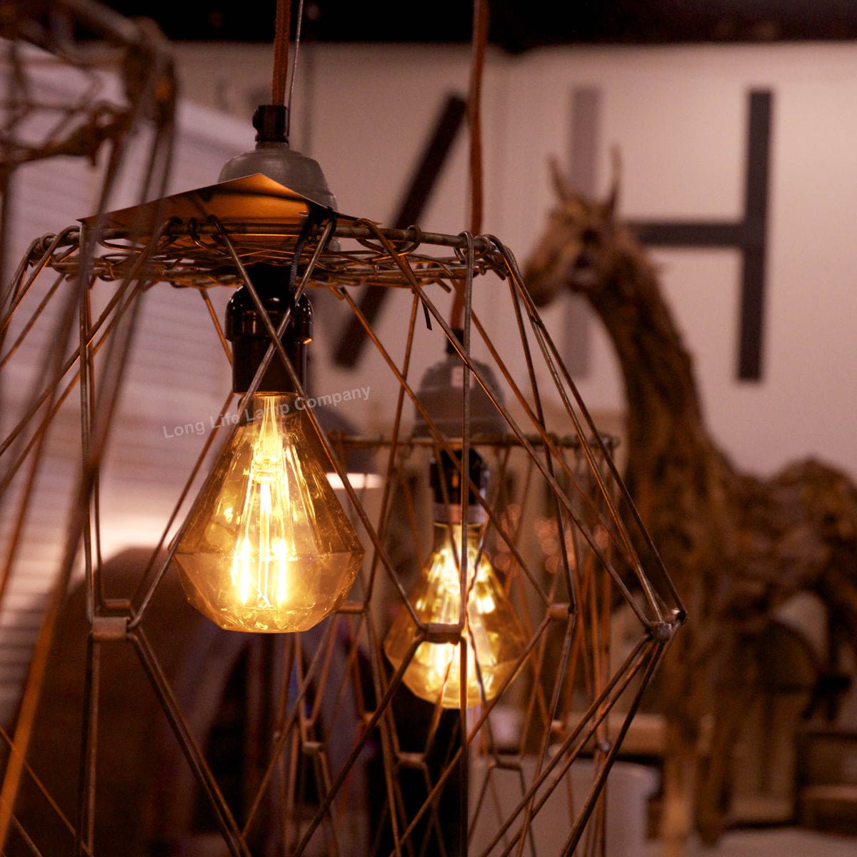 Elegant Vintage LED 2w Filament Light Bulb Diamond Shape Smoked Glass E27 - Energy Light Bulbs - Free delivery on all orders