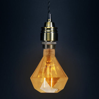 Elegant Vintage LED 2w Filament Light Bulb Diamond Shape Smoked Glass E27 - Energy Light Bulbs - Free delivery on all orders