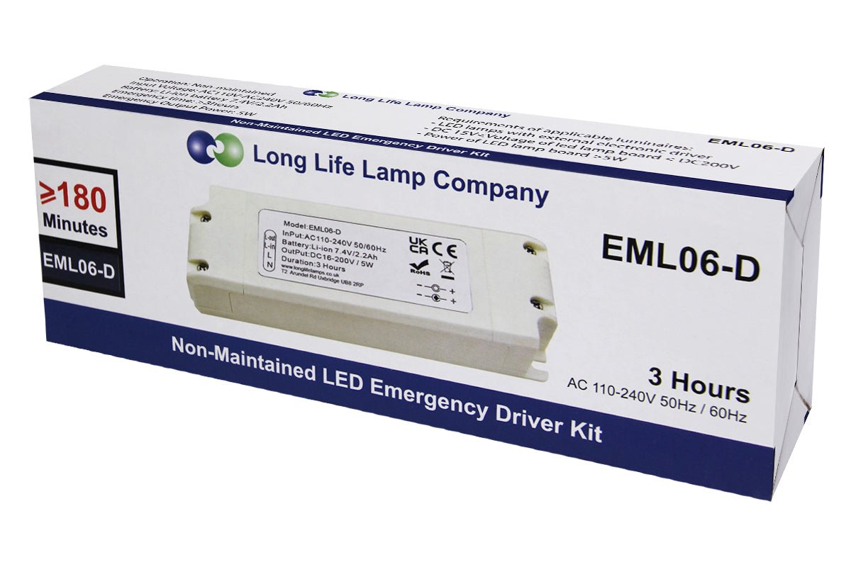 Emergency Battery Pack Kit for LED Panel Upto 48w 3 Hours Power Back Up Non Maintained EML06 - Energy Light Bulbs - Free delivery on all orders