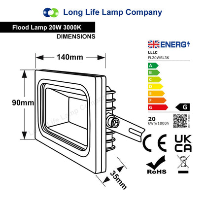 Energy Saving 20w LED Outdoor Flood light New Technology Slim Robust Design - Energy Light Bulbs - Free delivery on all orders