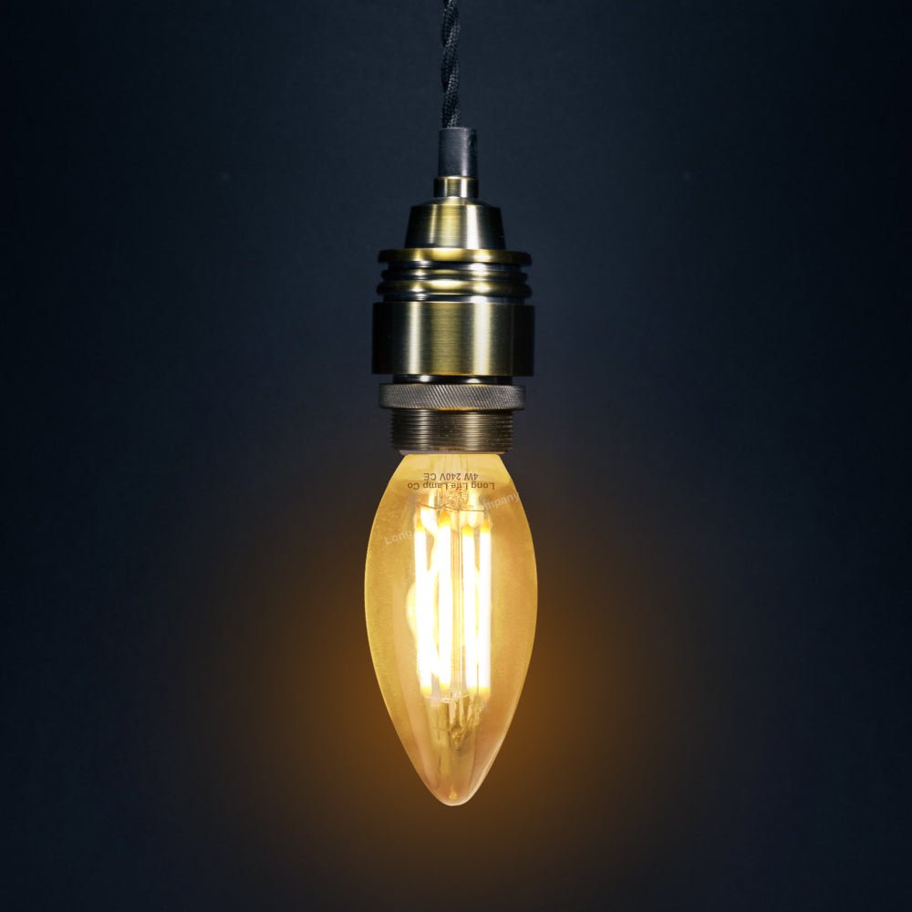 Filament Vintage 4w LED Candle Light Bulb B15 Small Bayonet Clear Glass - Energy Light Bulbs - Free delivery on all orders