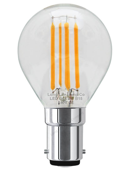 Filament Vintage 4w LED Golf Ball Light Bulb B15 Small Bayonet Clear Glass - Energy Light Bulbs - Free delivery on all orders