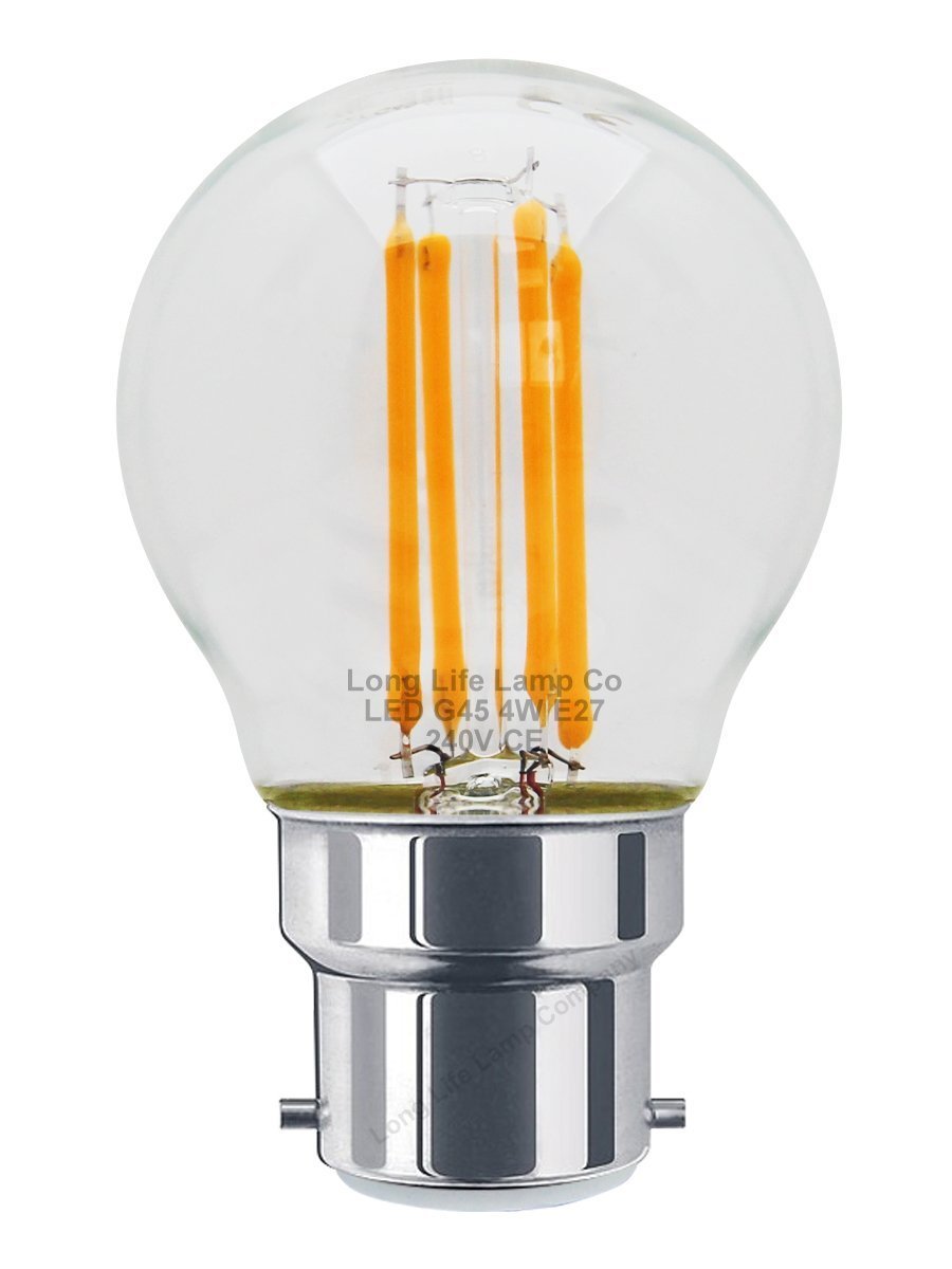 Filament Vintage 4w LED Golf Ball Light Bulb B22 Bayonet Clear Glass - Energy Light Bulbs - Free delivery on all orders