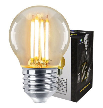 Filament Vintage 4w LED Golf Ball Light Bulb E27 Edison Screw Clear Glass - Energy Light Bulbs - Free delivery on all orders
