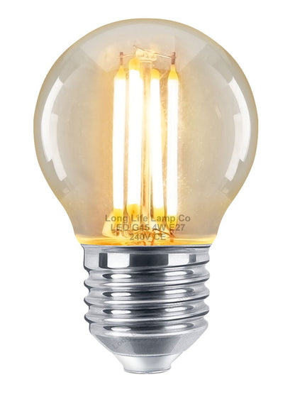 Filament Vintage 4w LED Golf Ball Light Bulb E27 Edison Screw Clear Glass - Energy Light Bulbs - Free delivery on all orders