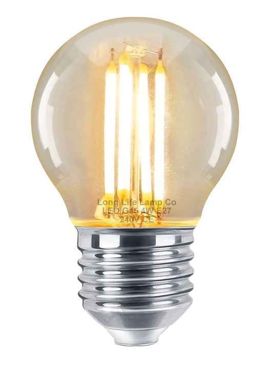 Filament Vintage 4w LED Golf Ball Light Bulb E27 Edison Screw Clear Glass - Energy Light Bulbs - Free delivery on all orders