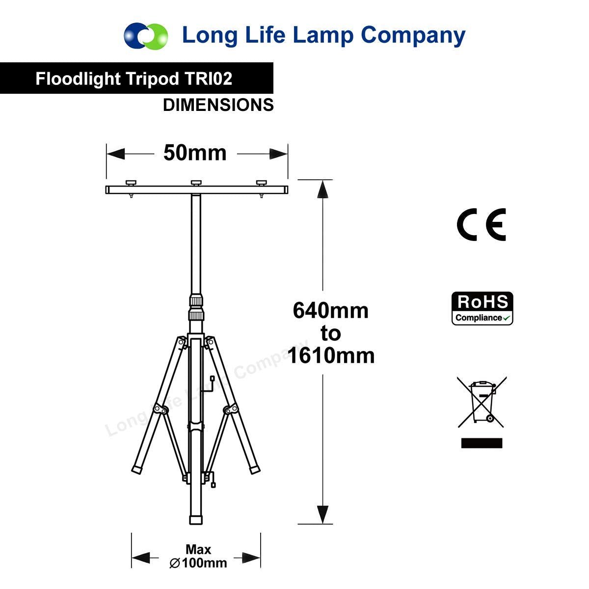 Floodlight Tripod Stand for Job Site Lighting Double Head - Energy Light Bulbs - Free delivery on all orders