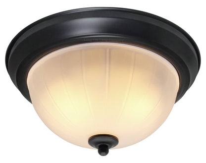 Flush Fitting Black Ceiling Light Frosted Glass Dome Shade Metal Surround IP44 - Energy Light Bulbs - Free delivery on all orders