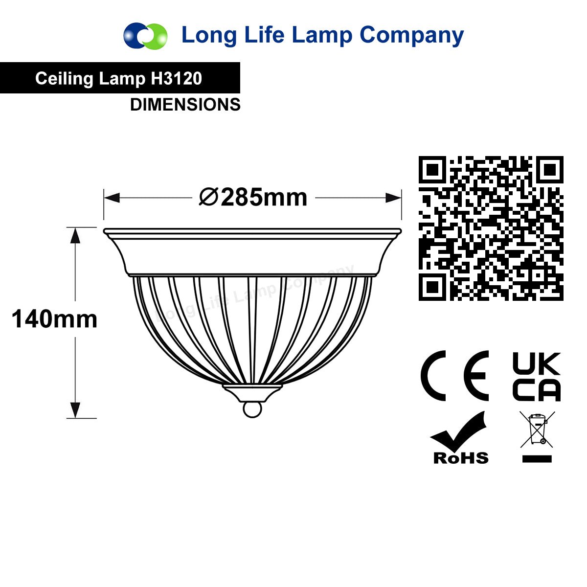 Flush Fitting Brass Ceiling Light Frosted Glass Dome Shade Metal Surround IP44 - Energy Light Bulbs - Free delivery on all orders