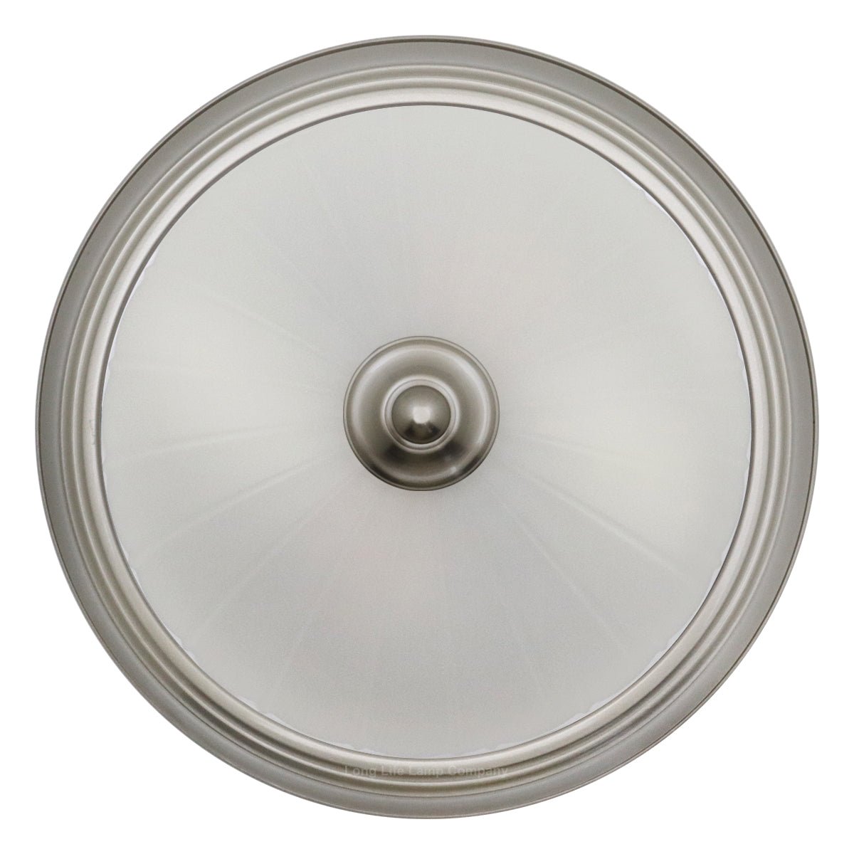 Flush Fitting Brush Chrome Ceiling Light Frosted Glass Dome Shade Metal Surround IP44 - Energy Light Bulbs - Free delivery on all orders