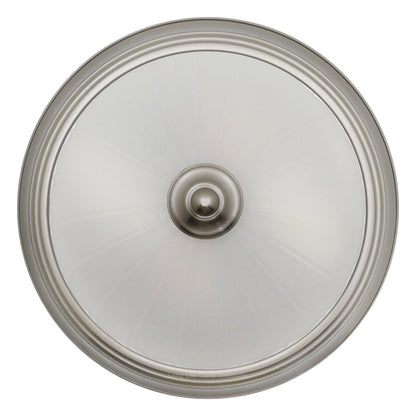 Flush Fitting Brush Chrome Ceiling Light Frosted Glass Dome Shade Metal Surround IP44 - Energy Light Bulbs - Free delivery on all orders