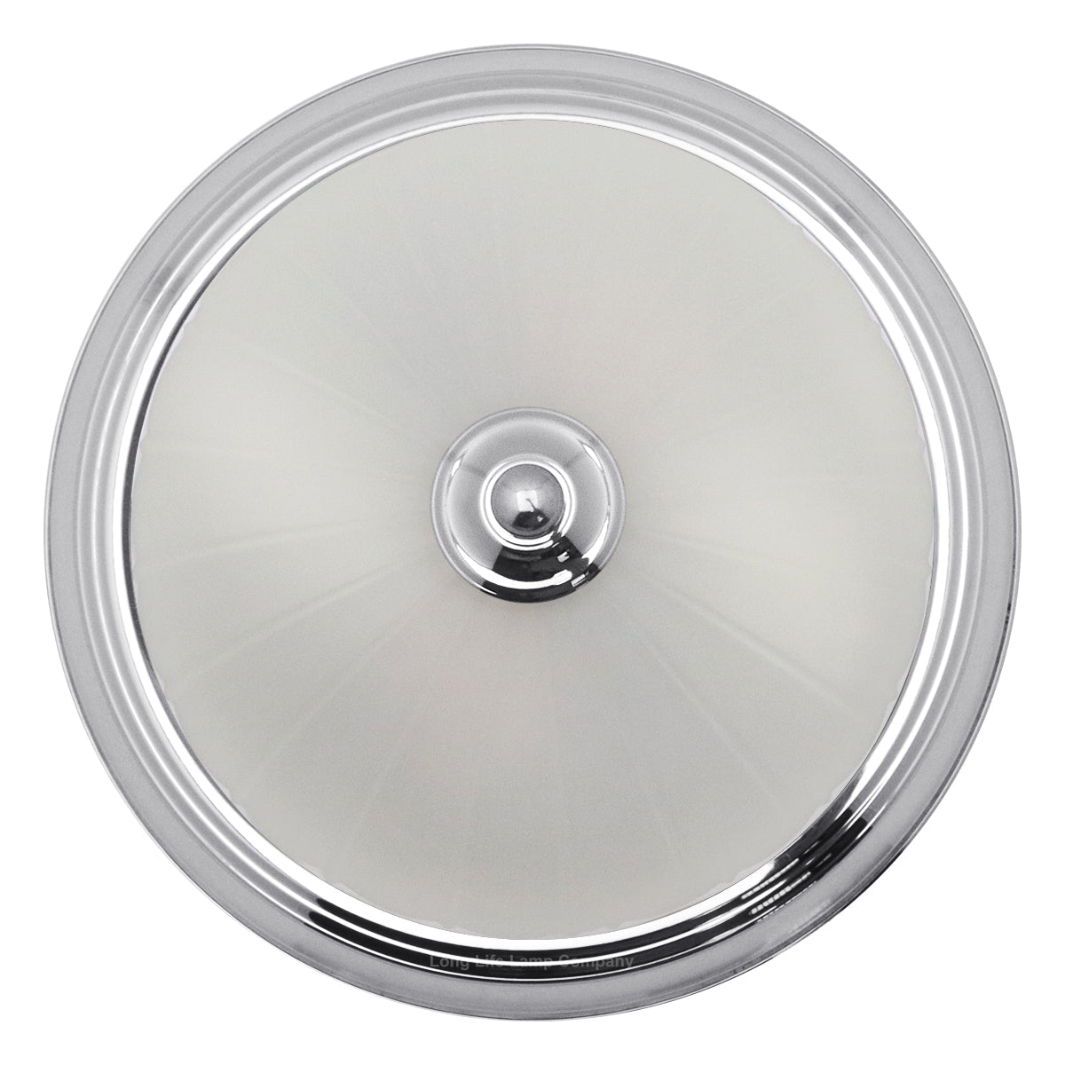 Flush Fitting Chrome Ceiling Light Frosted Glass Dome Shade Metal Surround IP44 - Energy Light Bulbs - Free delivery on all orders