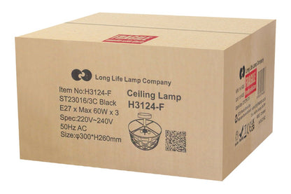Frosted Glass Ceiling Light Flush Mount Drum Lamp Shade Black Chequered - Energy Light Bulbs - Free delivery on all orders