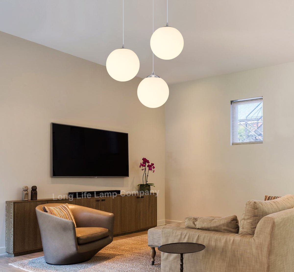 Frosted Glass Globe Ceiling Pendant Light M0199 - Energy Light Bulbs - Free delivery on all orders