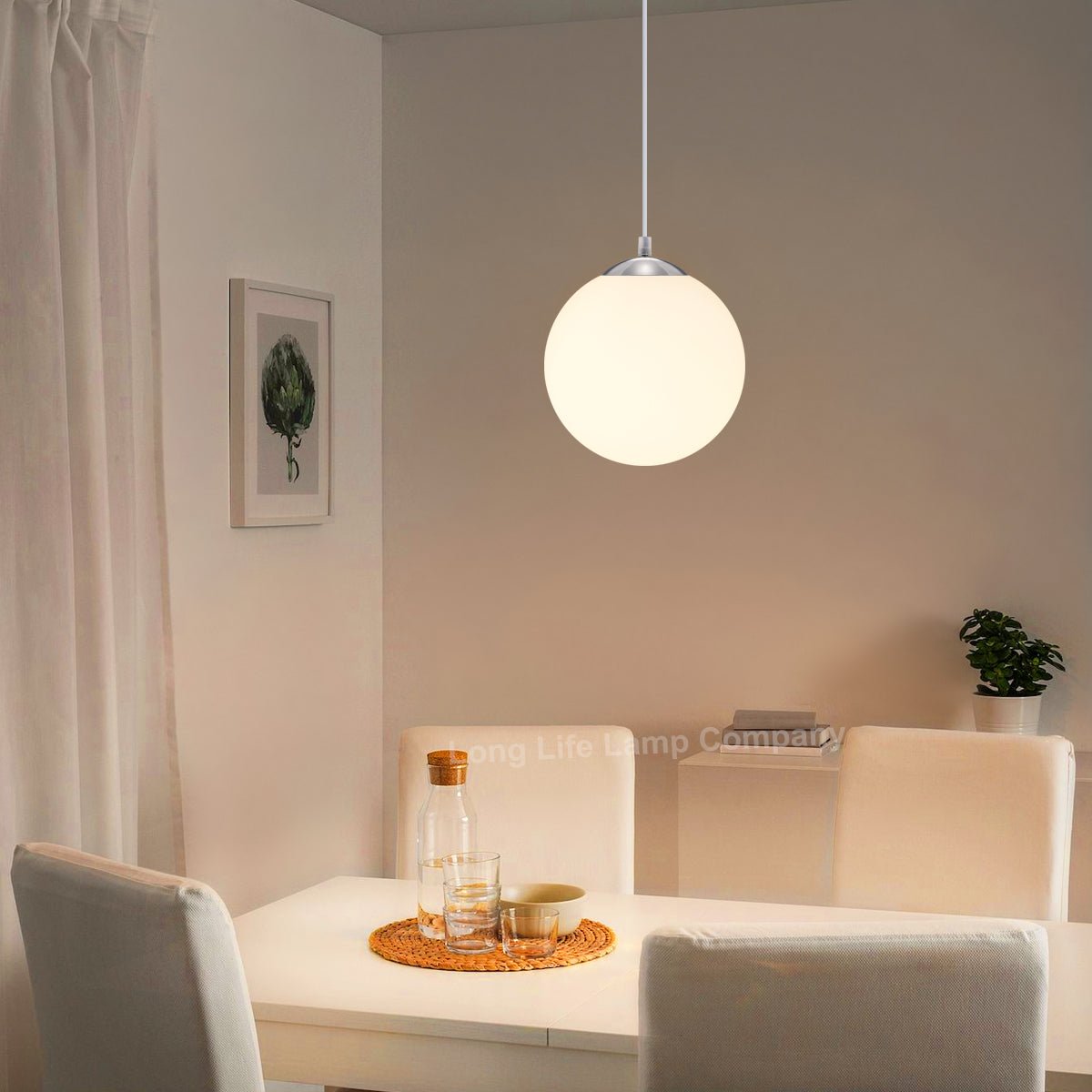 Frosted Glass Globe Ceiling Pendant Light M0199 - Energy Light Bulbs - Free delivery on all orders