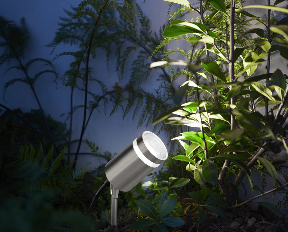 Garden Outdoor Spike Light Stainless Steel Clear Diffuser IP65 Ground Pathway Lighting 240v - Energy Light Bulbs - Free delivery on all orders