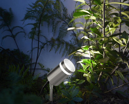 Garden Outdoor Spike Light Stainless Steel Clear Diffuser IP65 Ground Pathway Lighting 240v - Energy Light Bulbs - Free delivery on all orders