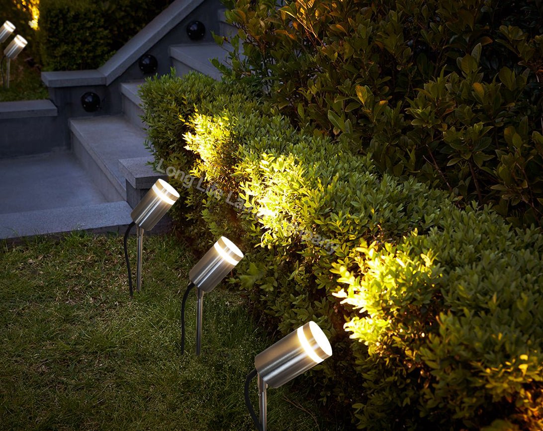 Garden Outdoor Spike Light Stainless Steel Clear Diffuser IP65 Ground Pathway Lighting 240v - Energy Light Bulbs - Free delivery on all orders