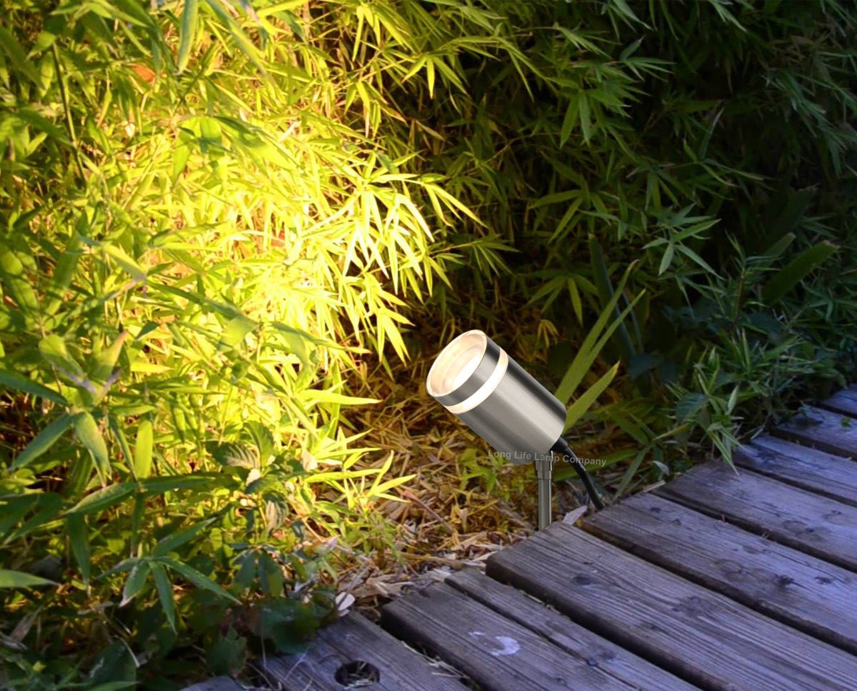 Garden Outdoor Spike Light Stainless Steel Clear Diffuser IP65 Ground Pathway Lighting 240v - Energy Light Bulbs - Free delivery on all orders