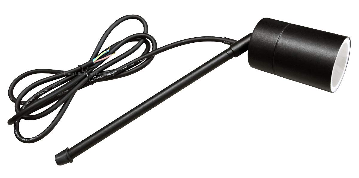 Garden Outdoor Spike Light Stainless Steel Matt Black Finish 240v - Energy Light Bulbs - Free delivery on all orders