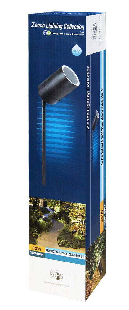 Garden Outdoor Spike Light Stainless Steel Matt Black Finish 240v - Energy Light Bulbs - Free delivery on all orders