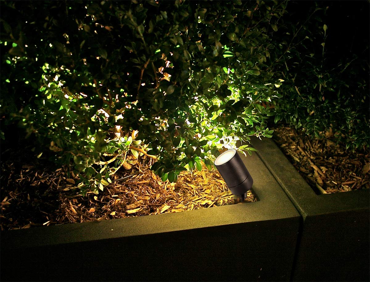 Garden Outdoor Spike Light Stainless Steel Matt Black Finish 240v - Energy Light Bulbs - Free delivery on all orders