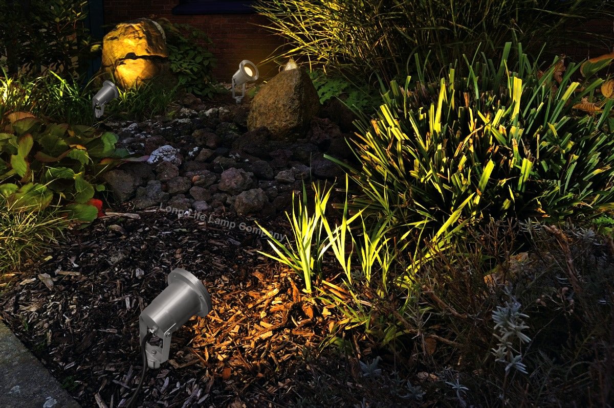 Garden Spike Light Outdoor Ground Spike Light IP65 Adjustable Head - Energy Light Bulbs - Free delivery on all orders