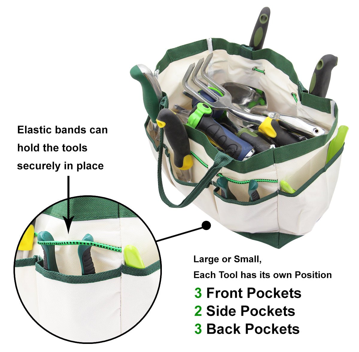 Garden Tool Bag Organizer Heavy Duty 8 Pocket Gardening Hand Tool Storage GTB02 - Energy Light Bulbs - Free delivery on all orders