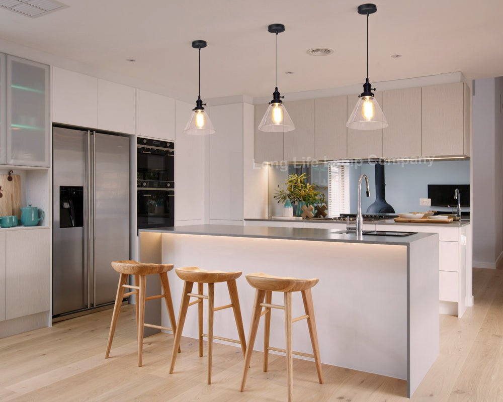 Glass Ceiling Lamp Shade Pendant Light with ST58 LED 4w E27 - Energy Light Bulbs - Free delivery on all orders