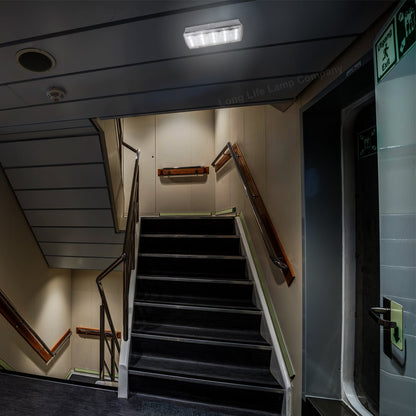 Glass Emergency LED Light Bulkhead with Green Man Fire Exit Sleeve Celling or Wall Mount - Energy Light Bulbs - Free delivery on all orders