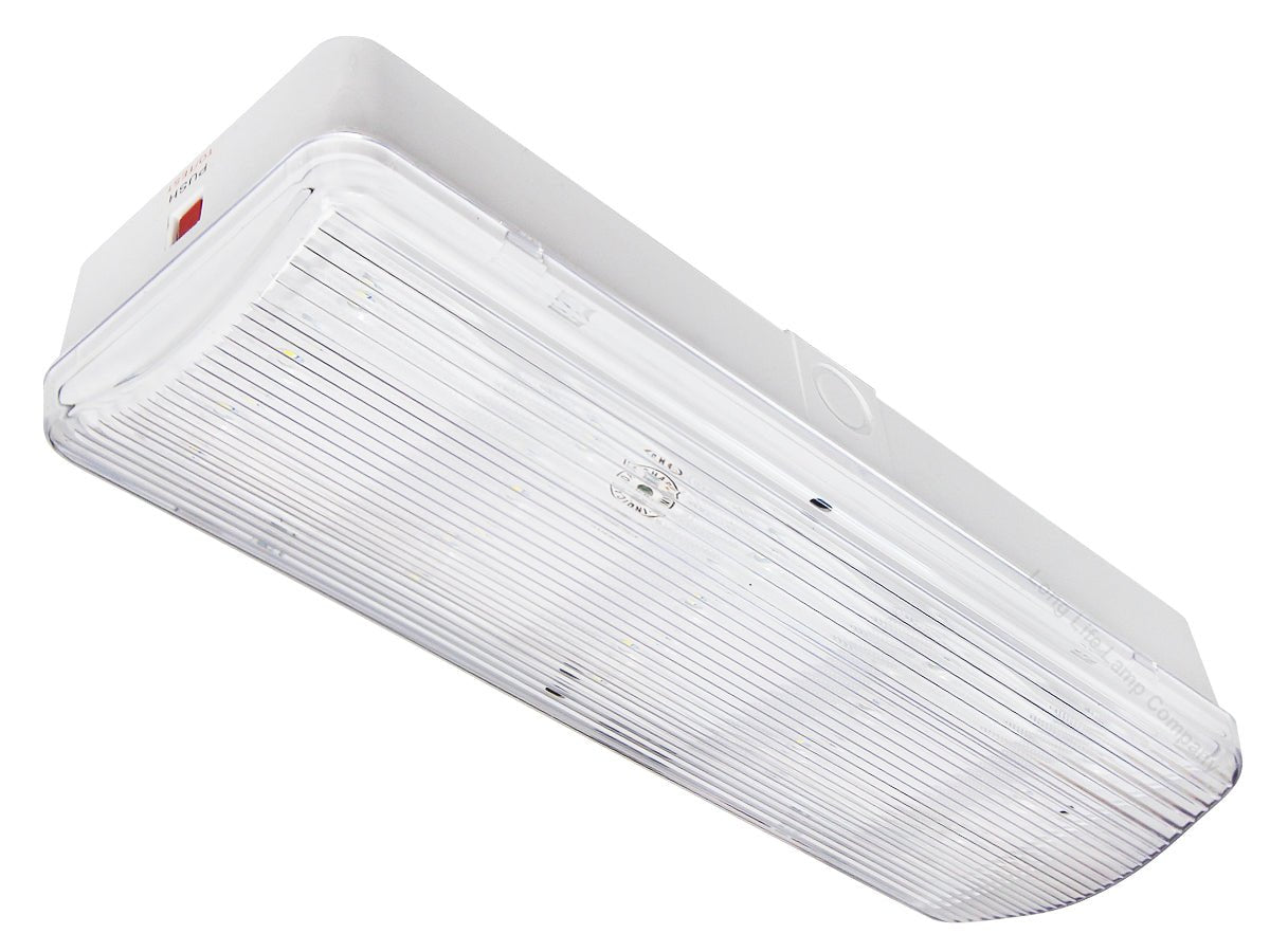 Glass Emergency LED Light Bulkhead with Green Man Fire Exit Sleeve Celling or Wall Mount - Energy Light Bulbs - Free delivery on all orders