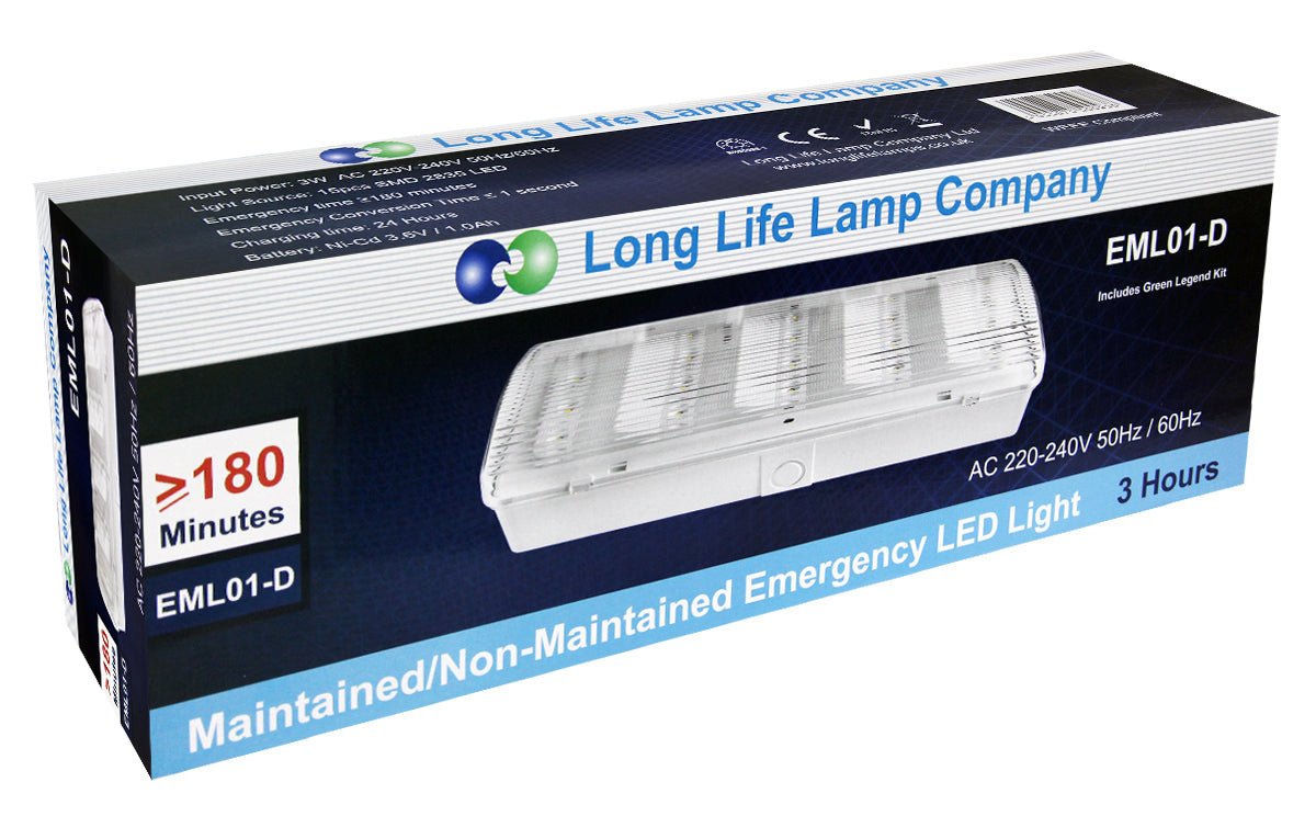 Glass Emergency LED Light Bulkhead with Green Man Fire Exit Sleeve Celling or Wall Mount - Energy Light Bulbs - Free delivery on all orders