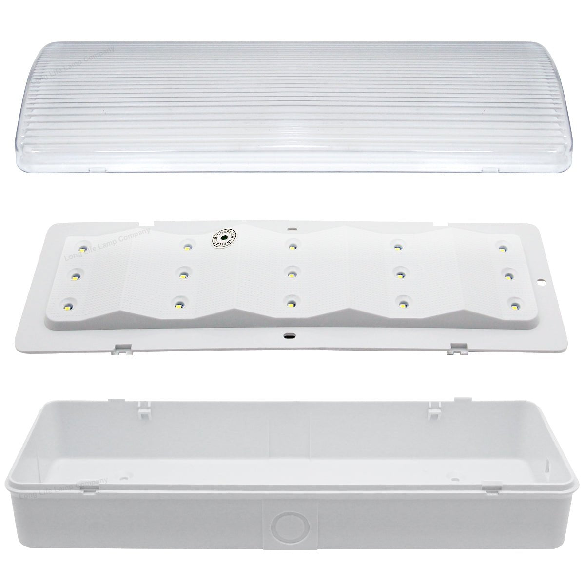 Glass Emergency LED Light Bulkhead with Green Man Fire Exit Sleeve Celling or Wall Mount - Energy Light Bulbs - Free delivery on all orders