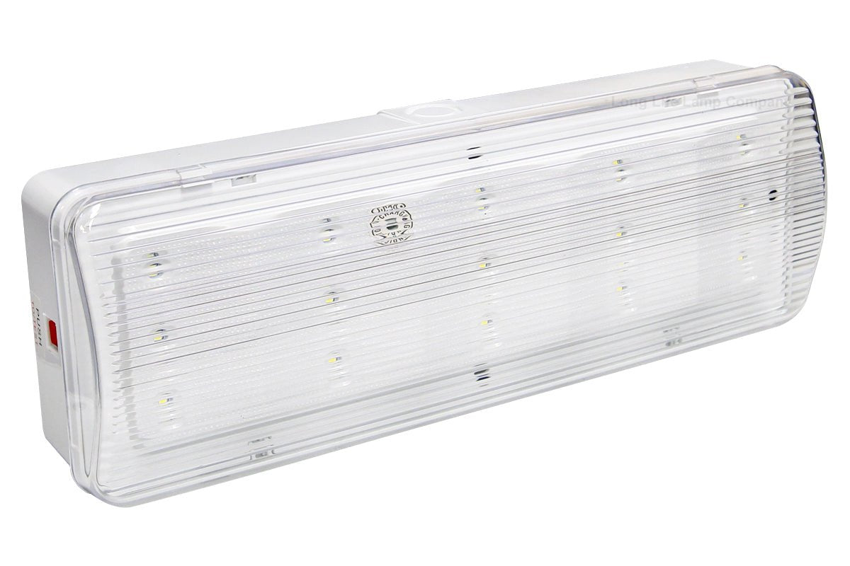 Glass Emergency LED Light Bulkhead with Green Man Fire Exit Sleeve Celling or Wall Mount - Energy Light Bulbs - Free delivery on all orders
