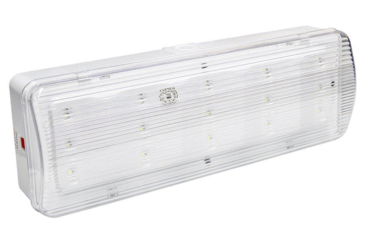 Glass Emergency LED Light Bulkhead with Green Man Fire Exit Sleeve Celling or Wall Mount - Energy Light Bulbs - Free delivery on all orders
