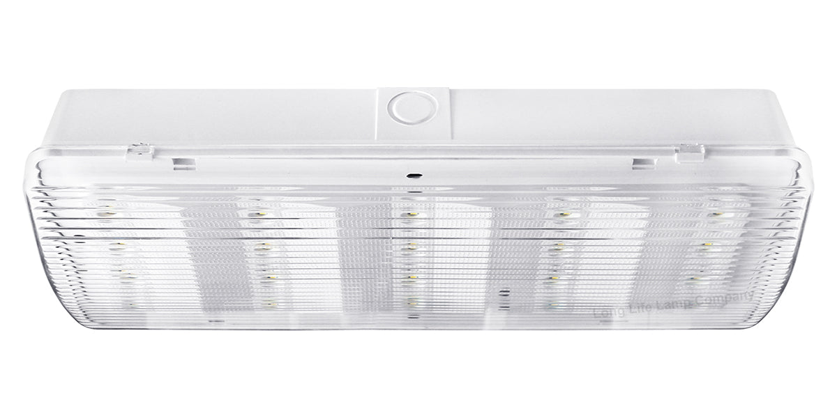 Glass Emergency LED Light Bulkhead with Green Man Fire Exit Sleeve Celling or Wall Mount - Energy Light Bulbs - Free delivery on all orders