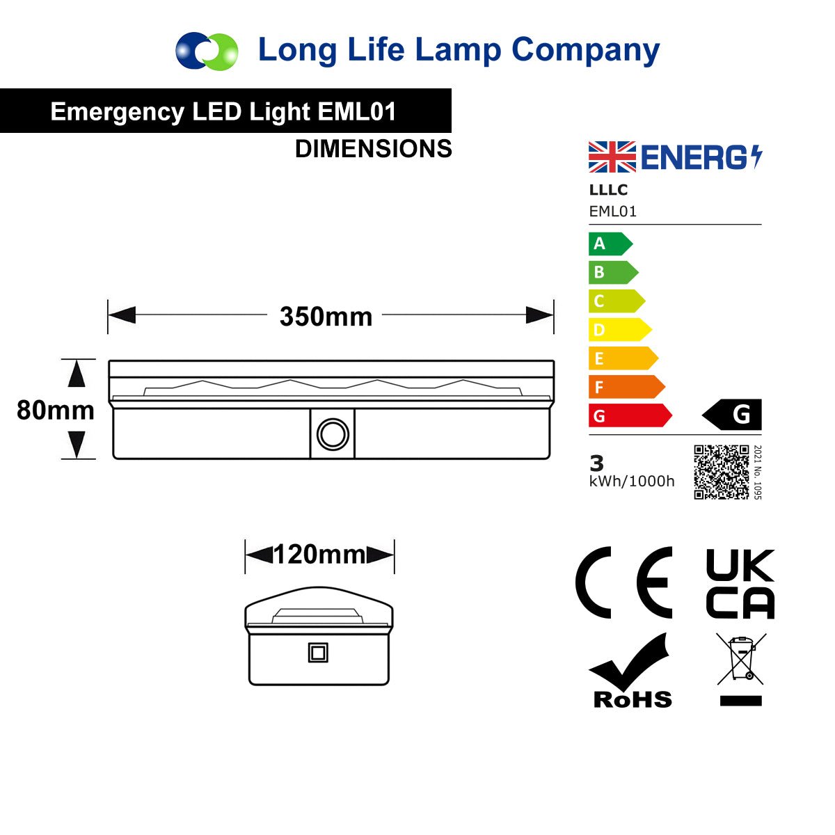 Glass Emergency LED Light Bulkhead with Green Man Fire Exit Sleeve Celling or Wall Mount EML01 - Free delivery on all orders
