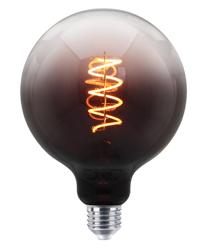 Glass Globe LED Light Bulb Vintage Edison Screw Coil Spiral Filament Grey G125 Gradient E27 - Energy Light Bulbs - Free delivery on all orders
