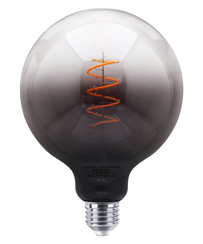 Glass Globe LED Light Bulb Vintage Edison Screw Coil Spiral Filament Grey G125 Gradient E27 - Energy Light Bulbs - Free delivery on all orders