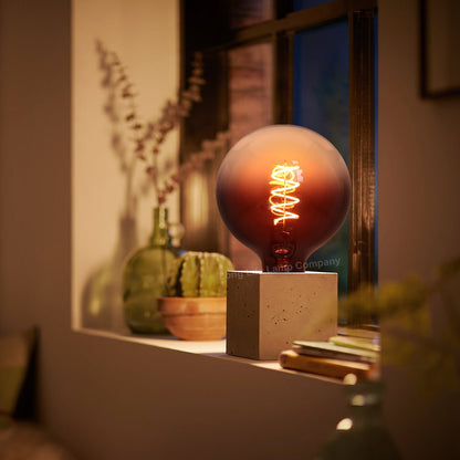 Glass Globe LED Light Bulb Vintage Edison Screw Coil Spiral Filament Grey G125 Gradient E27 - Energy Light Bulbs - Free delivery on all orders