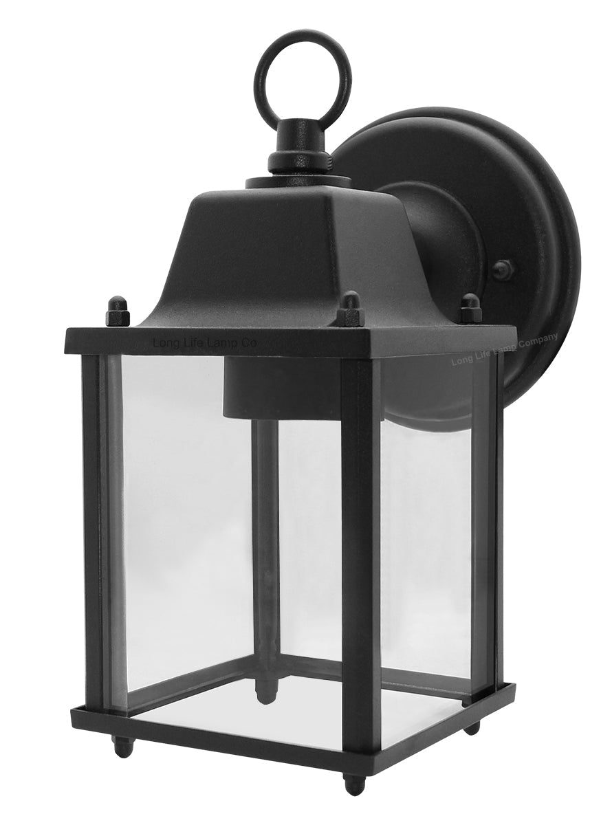 Glass Wall Lantern Outdoor Garden Wall Light Black Body Metal Luminaire - Energy Light Bulbs - Free delivery on all orders