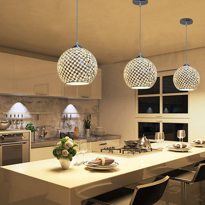 Globe Pendant Light Mosaic Glass Black and White Crackle Ceiling Lamp Shade - Energy Light Bulbs - Free delivery on all orders