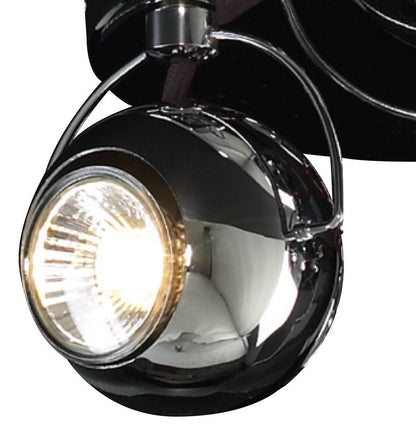 Gloss Black Chrome 3 Way Adjustable Eyeball Ceiling Spotlight GU10 - Energy Light Bulbs - Free delivery on all orders