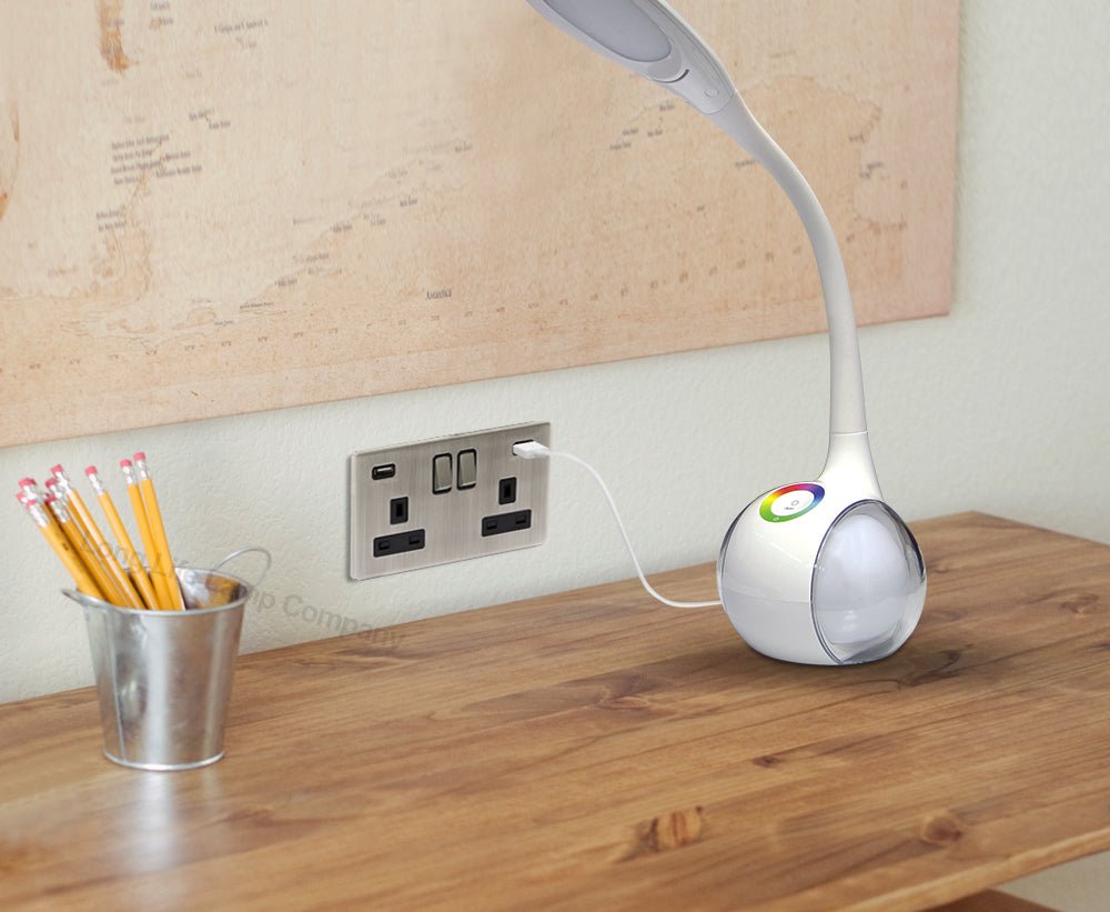 Gloss Brush Chrome USB Double Wall Plug Socket 2 Gang 13A with 2 USB Charger Port Outlets Socket Plate N776DME - Energy Light Bulbs - Free delivery on all orders