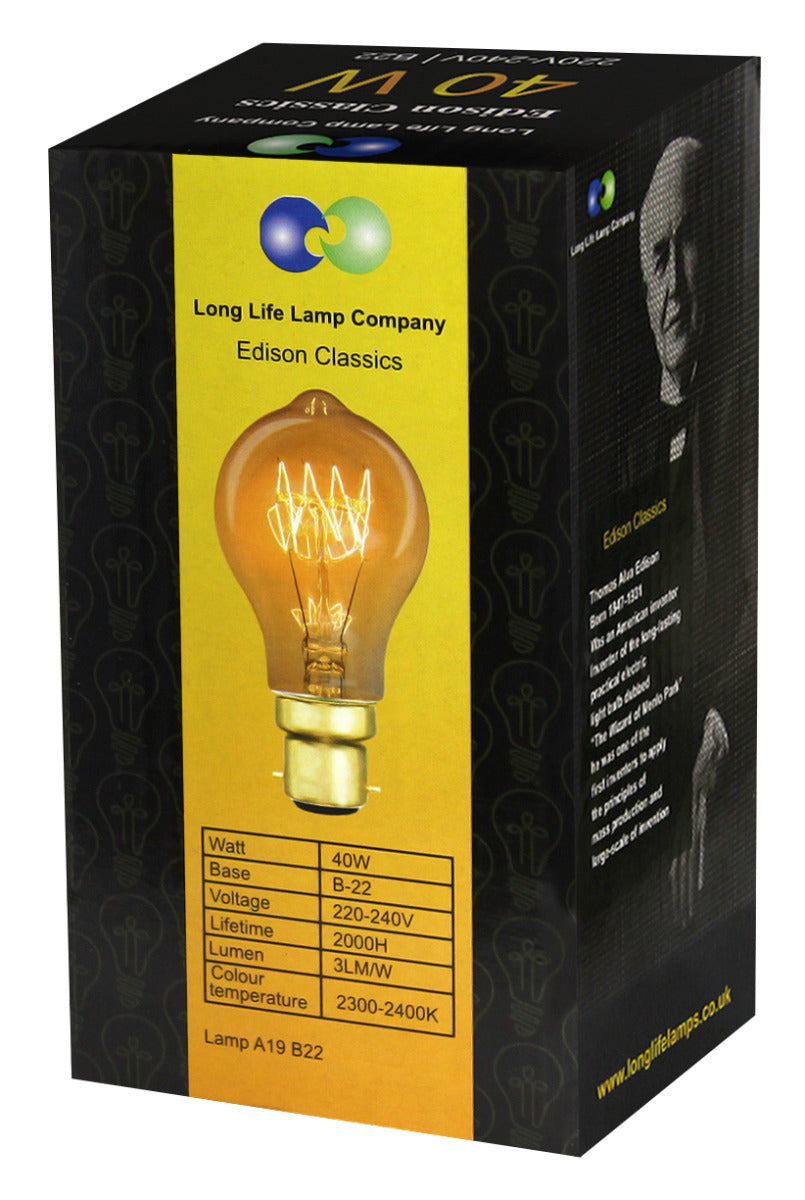 40w GLS Quad Loop Filament Vintage Cage Bay Baypnet B22 Cap Bulb